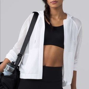 Lulu lemon white mesh on mesh jacket size 4